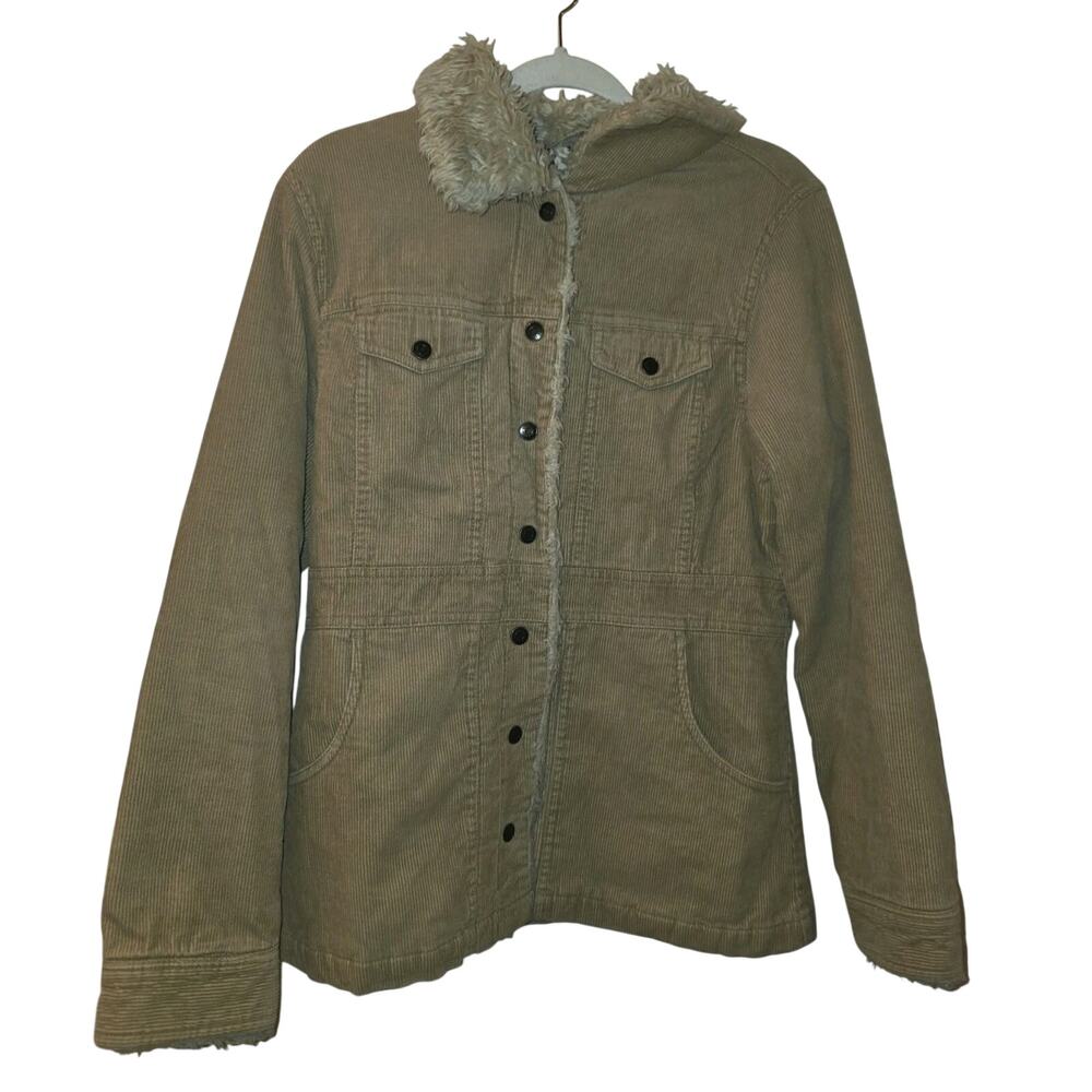 Vintage Y2K New York Classics Corduroy Trucker Jacket Faux Fur Collar Penny Lane
